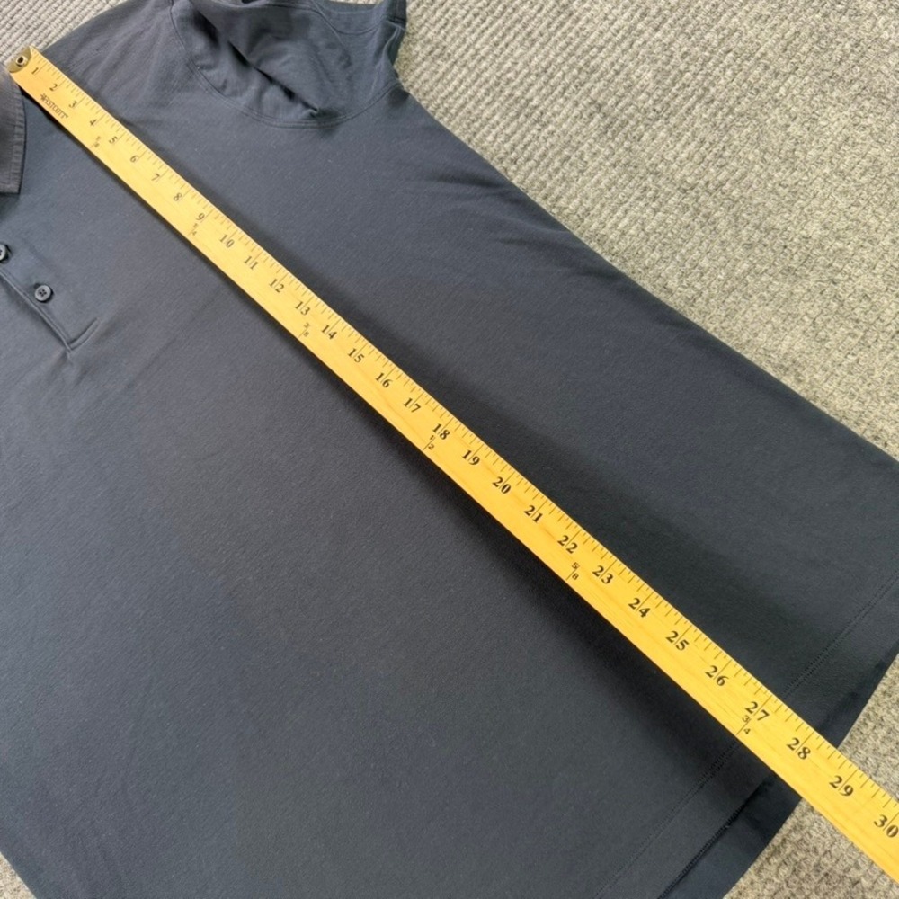 Lululemon Short Sleeve Polo Shirt Mens Medium Grey Technical Golf Work Top READ - Picture 7 of 9
